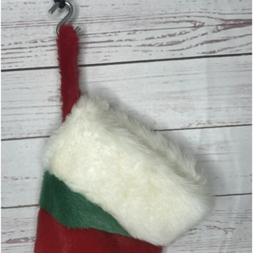 Reindeer Plush Christmas Stocking 3D Jingle Bell 15” Red Kids Holiday Decor‎